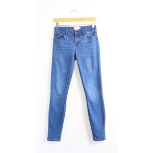 Harlow blue skinny mid rise jeans stretch 26 XS jegging comfy staple piece trend